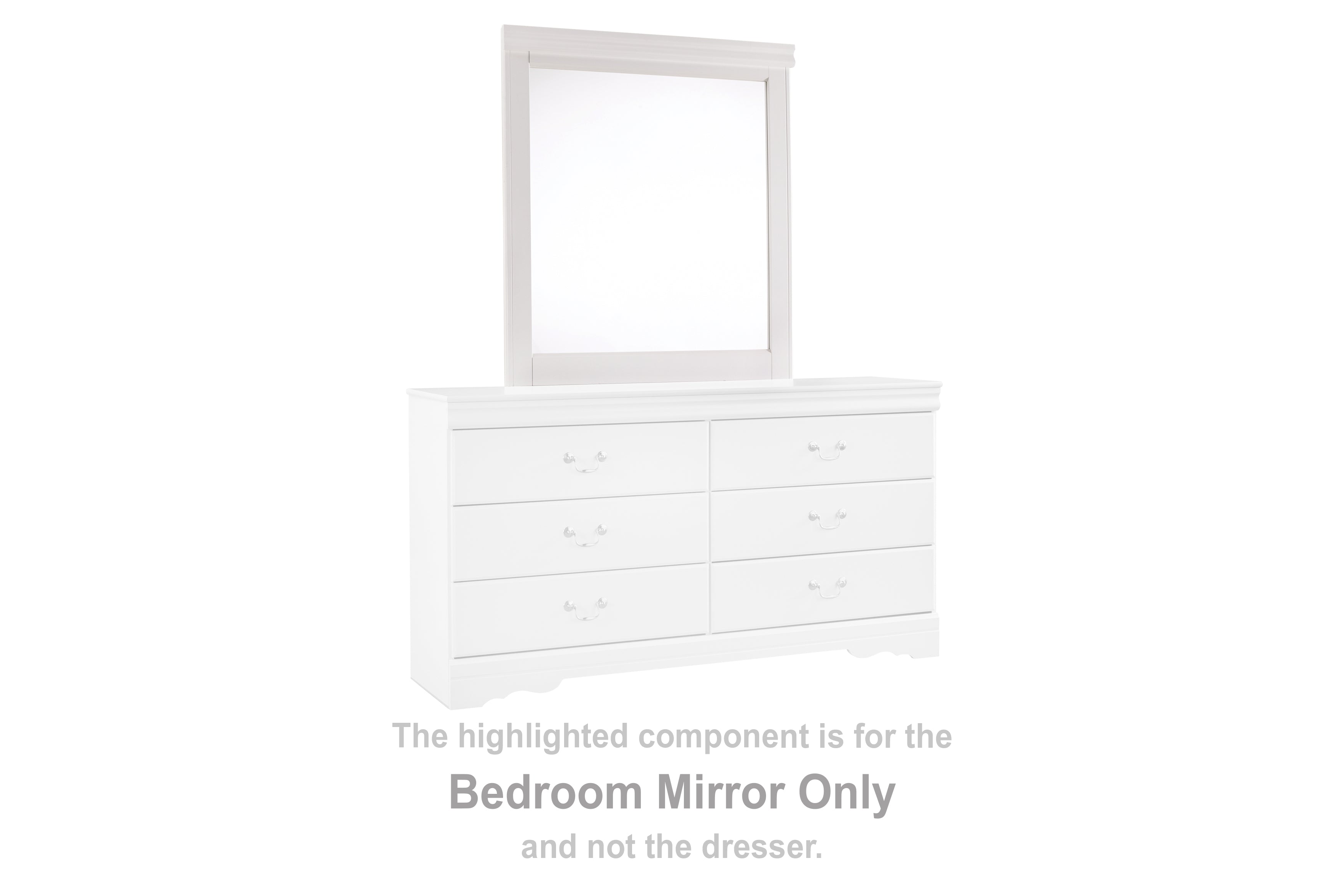 Bay Furniture Gallery - Ashley Furniture - Anarasia Bedroom - Bedroom Mirror / White - B129-36