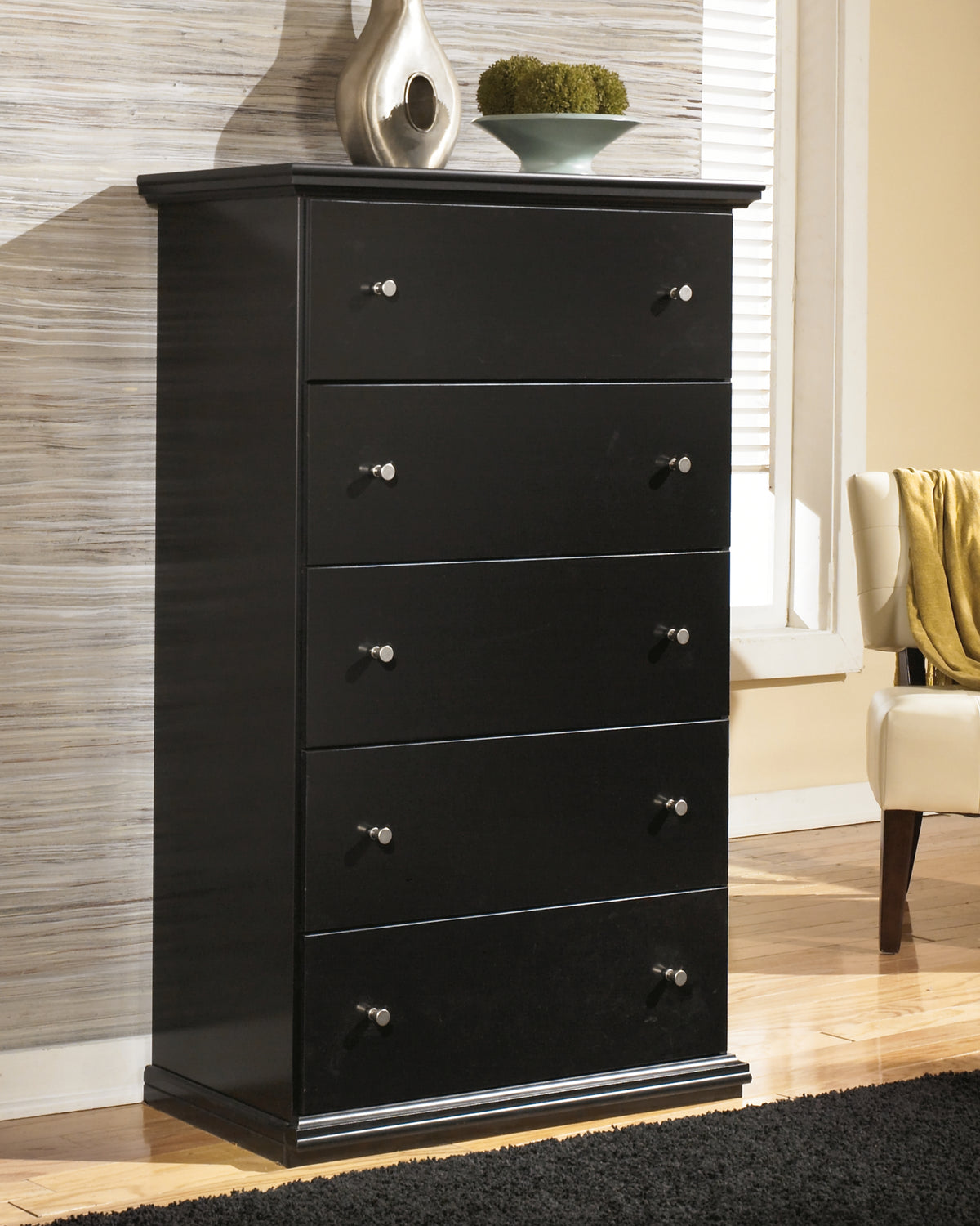 Bay Furniture Gallery - Ashley Furniture - Maribel Bedroom - Six Drawer Dresser / Black - B138-31