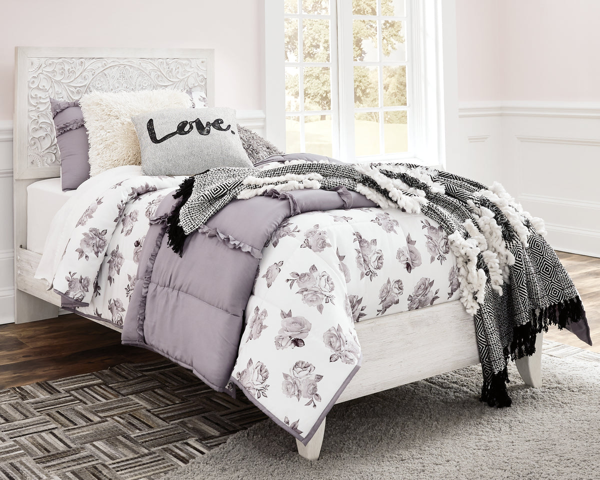 Bay Furniture Gallery - Ashley Furniture - Paxberry Bedroom - Twin Panel Bed / Whitewash - B181B1