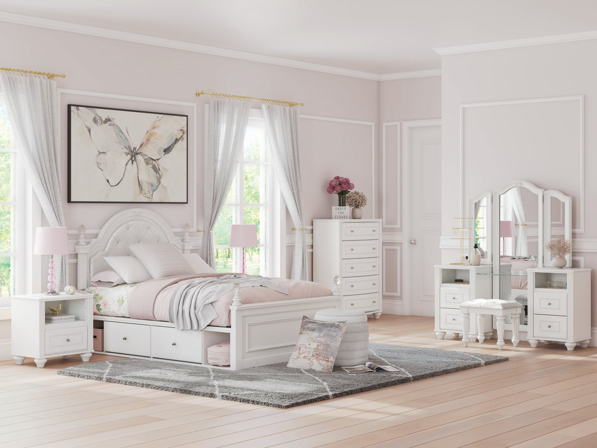 Bay Furniture Gallery - Ashley Furniture - Kozlani Bedroom - Five Drawer Chest / White - PCB1819-46