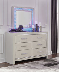 Bay Furniture Gallery - Ashley Furniture - Zyniden Bedroom - Six Drawer Dresser / Silver - B2114-31