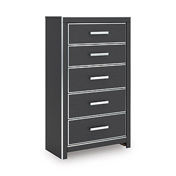 Bay Furniture Gallery - Ashley Furniture - Zuraleus Bedroom - Five Drawer Chest / Black - PCB3380-46