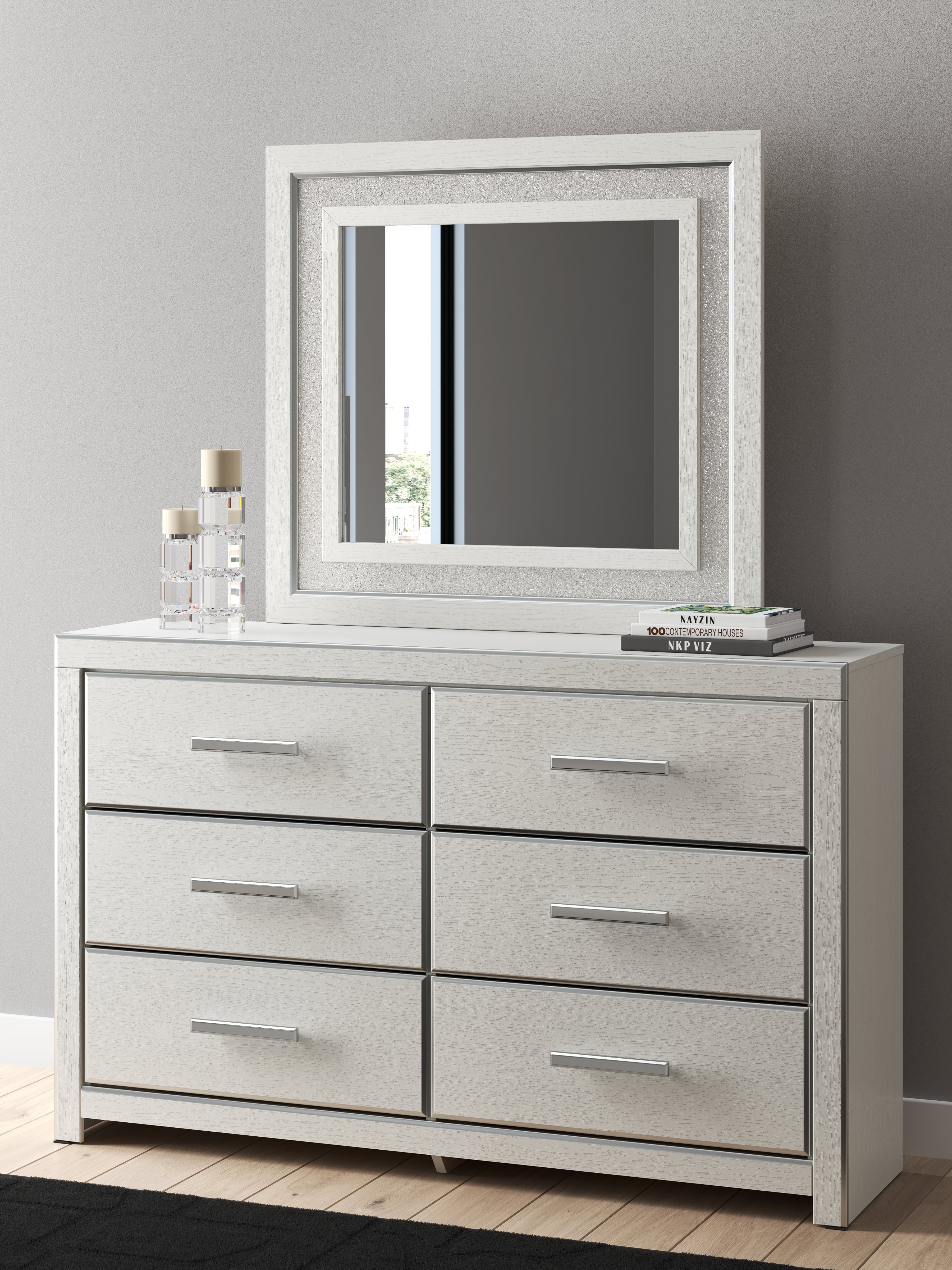 Bay Furniture Gallery - Ashley Furniture - Zuraleus Bedroom - Dresser and Mirror / White - PCB3381B1