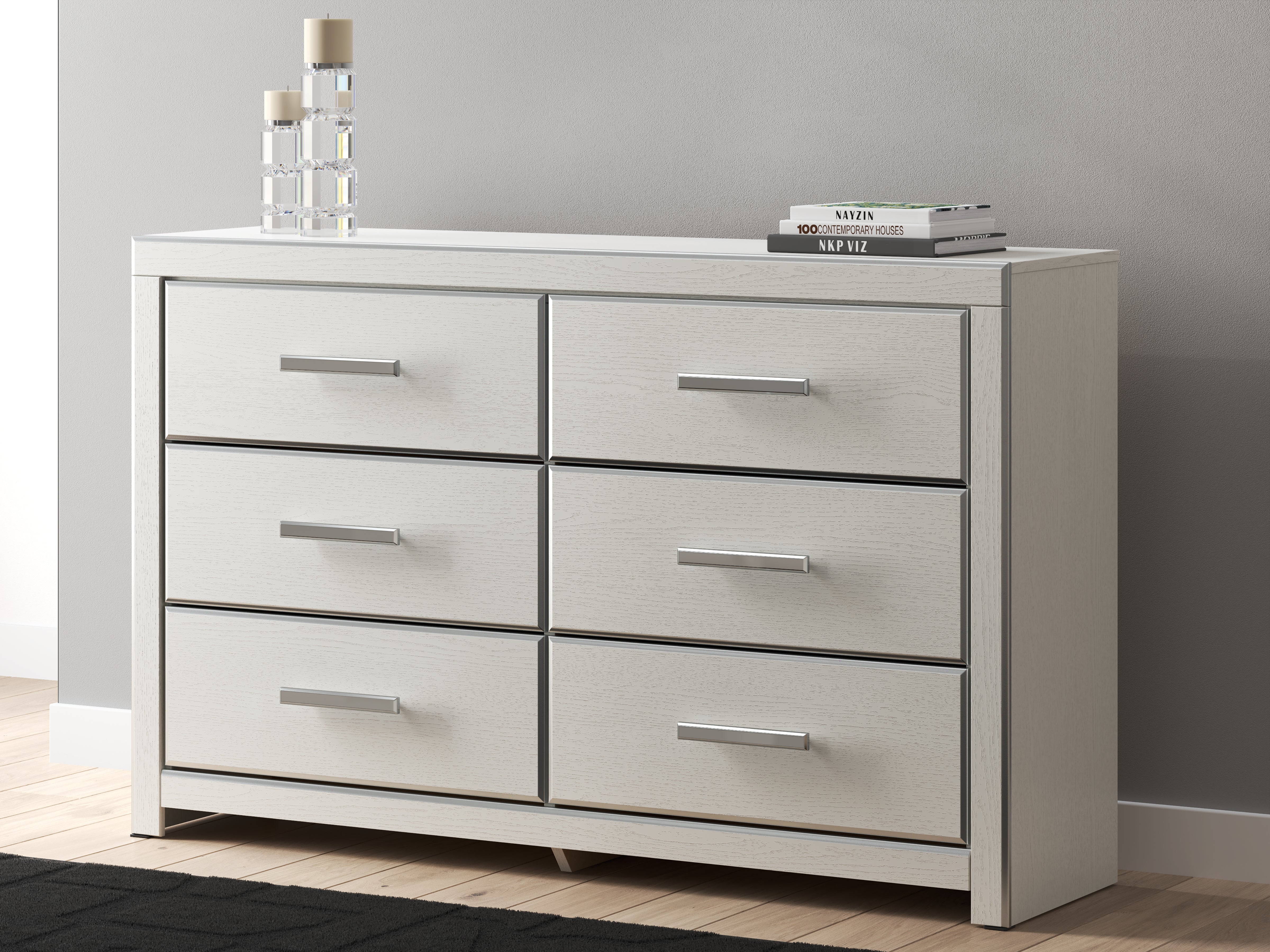 Bay Furniture Gallery - Ashley Furniture - Zuraleus Bedroom - Six Drawer Dresser / White - PCB3381-31