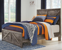 Bay Furniture Gallery - Ashley Furniture - Wynnlow Bedroom - Queen Upholstered Poster Bed / Gray - B440B7