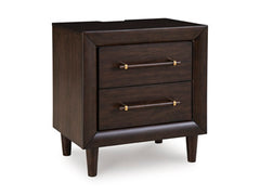 Bay Furniture Gallery - Ashley Furniture - Dantenton Bedroom - Two Drawer Night Stand / Merlot - B611-92