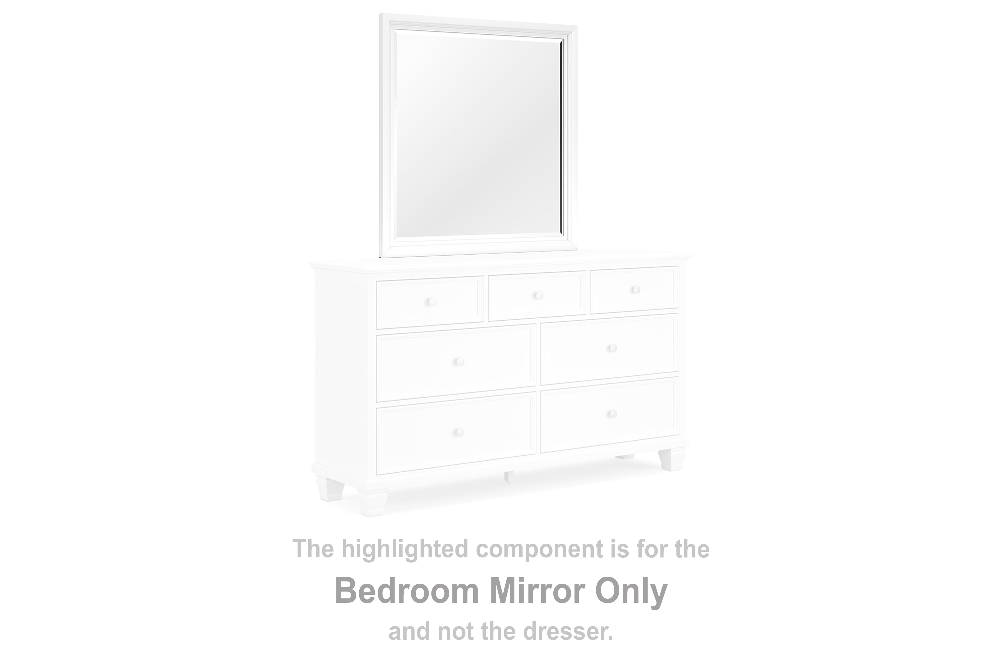 Bay Furniture Gallery - Ashley Furniture - Fortman Bedroom - Bedroom Mirror / White - B680-36