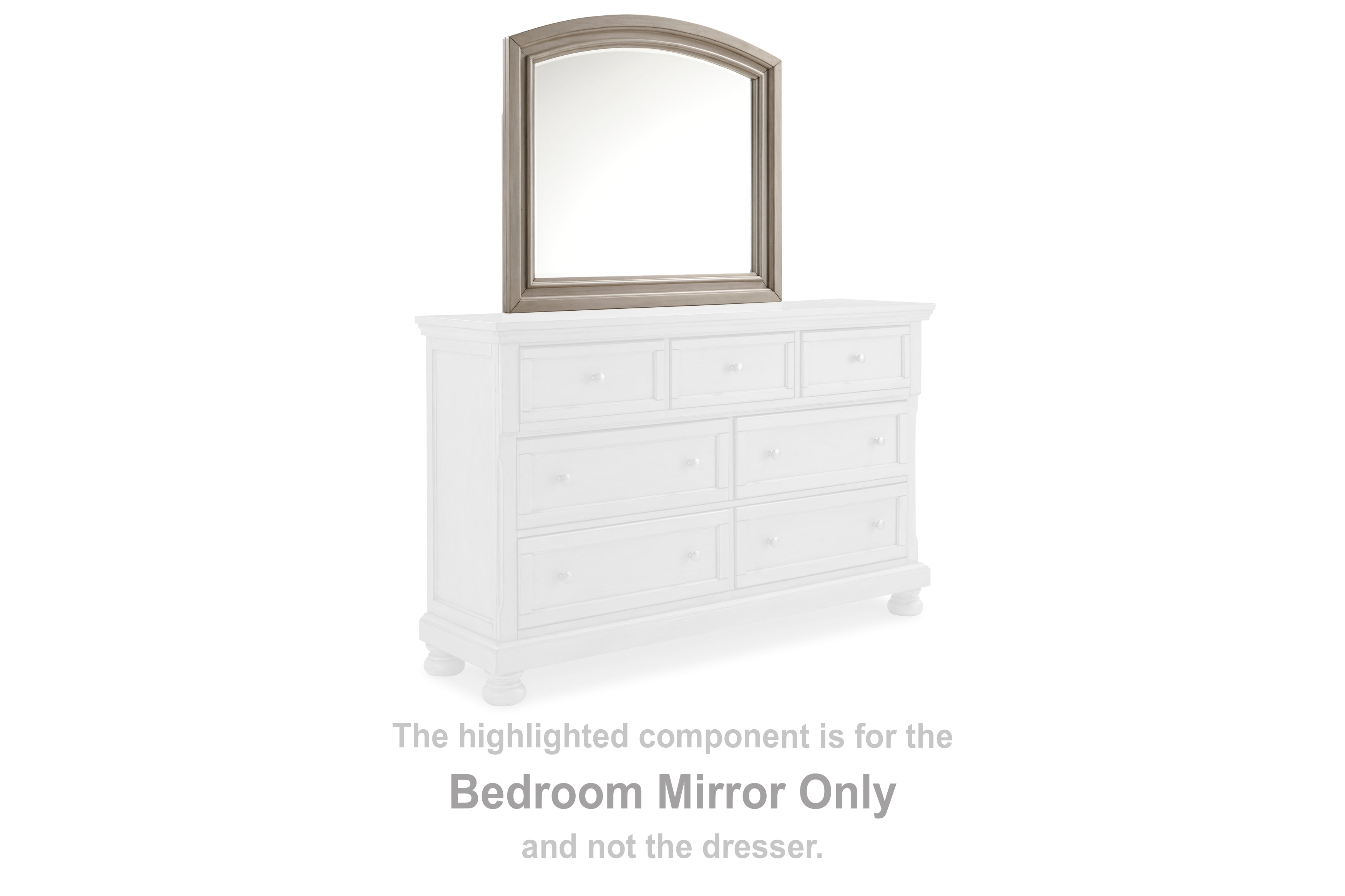 Bay Furniture Gallery - Ashley Furniture - Lettner Bedroom - Bedroom Mirror / Light Gray - B733-36