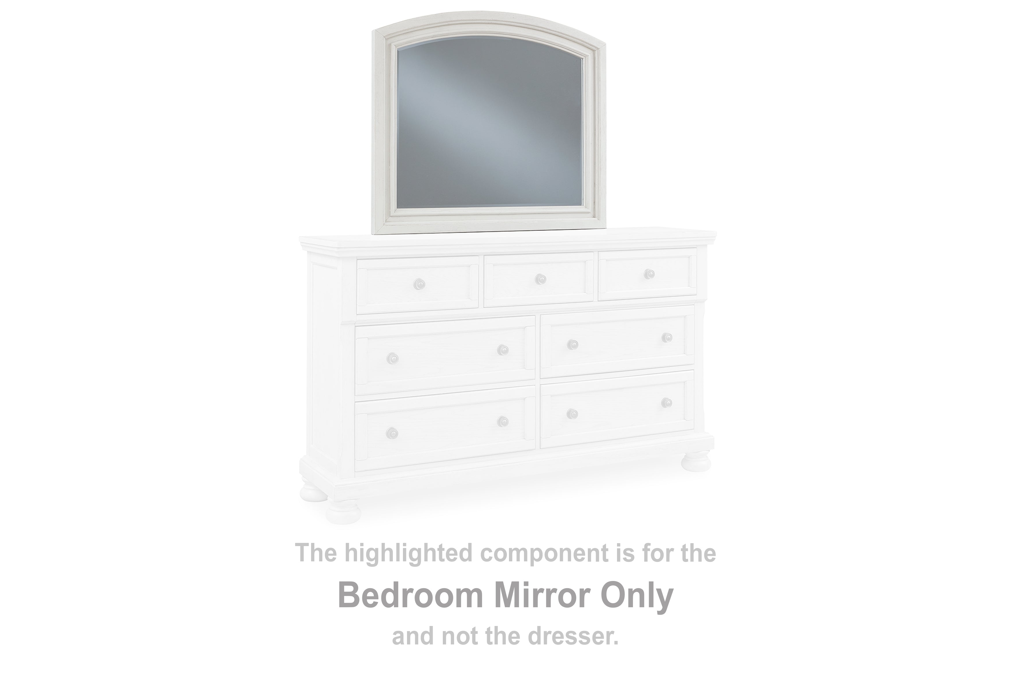 Bay Furniture Gallery - Ashley Furniture - Robbinsdale Bedroom - Bedroom Mirror / Antique White - B742-36