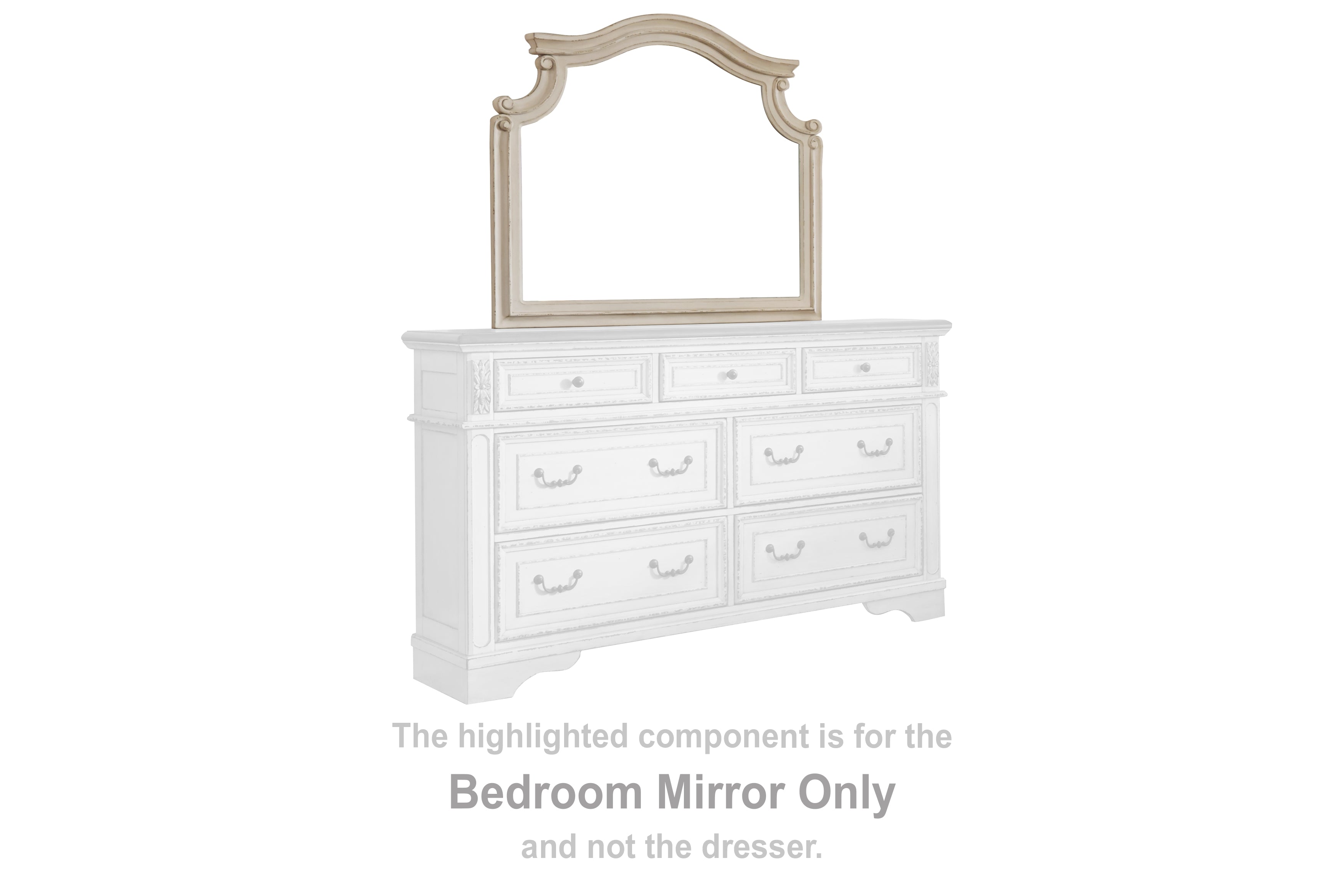 Bay Furniture Gallery - Ashley Furniture - Realyn Bedroom - Bedroom Mirror / Chipped White - B743-36
