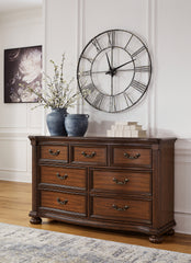 Bay Furniture Gallery - Ashley Furniture - Lavinton Bedroom - King Poster Bed / Brown - B764B9