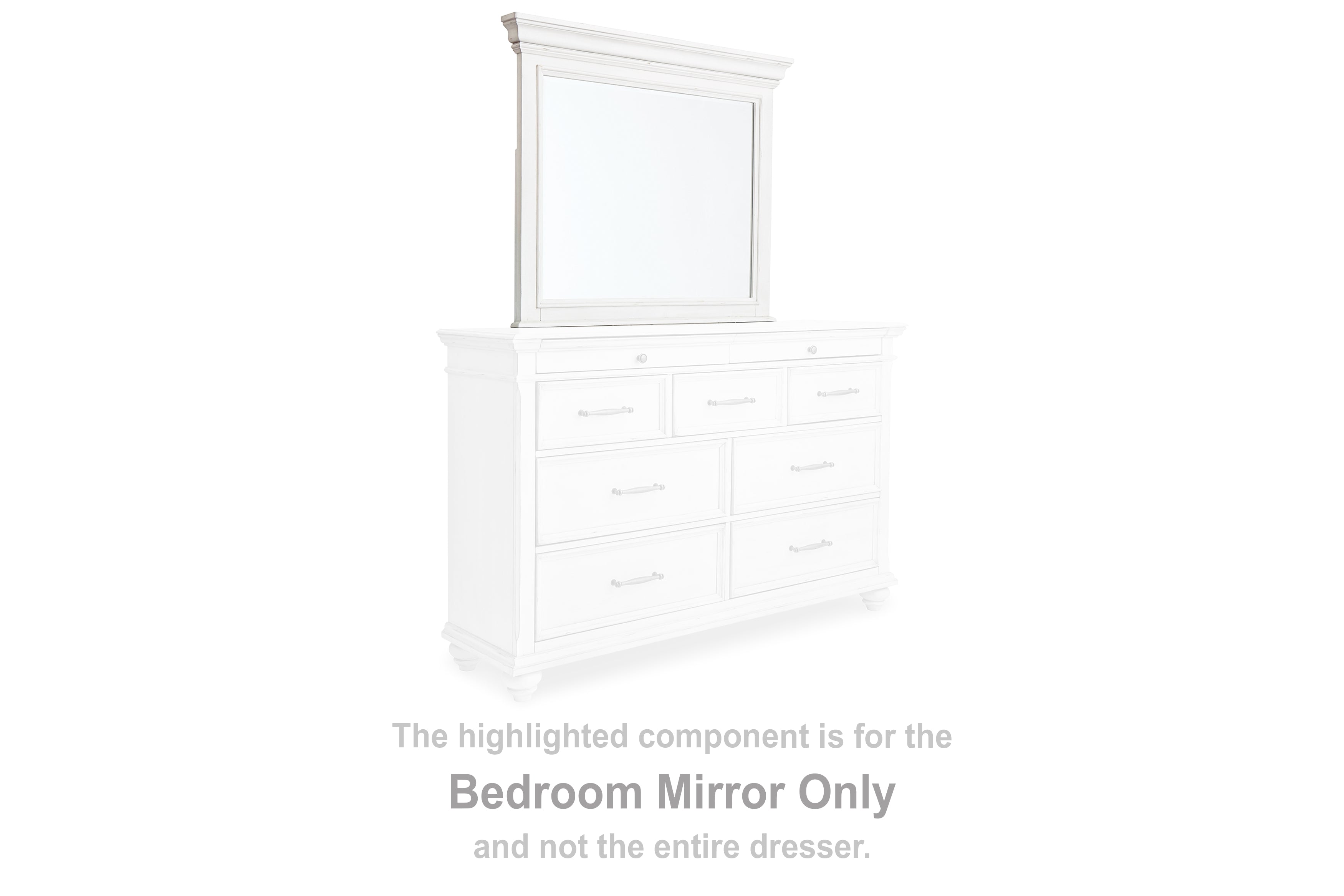 Bay Furniture Gallery - Ashley Furniture - Kanwyn Bedroom - Bedroom Mirror / Whitewash - B777-36