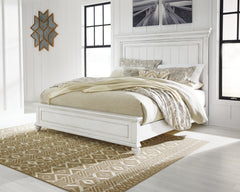 Bay Furniture Gallery - Ashley Furniture - Kanwyn Bedroom - King Panel Bed with Storage Bench / Whitewash - B777B9