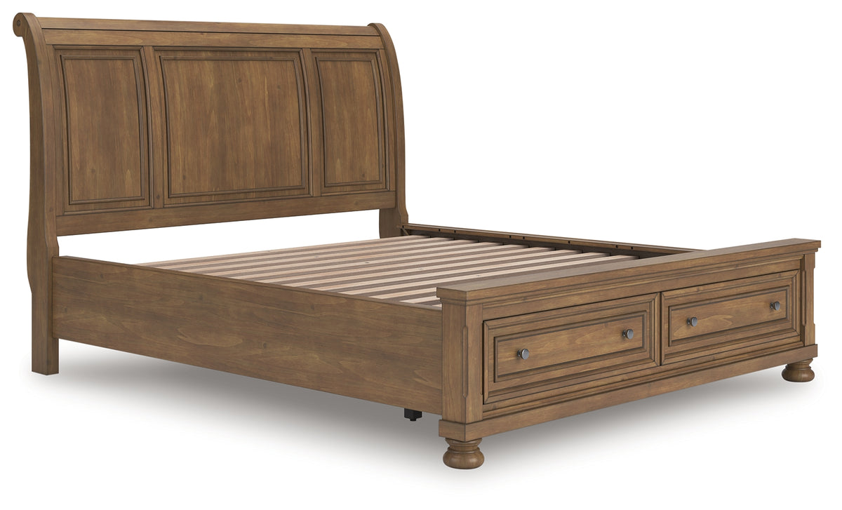 Bay Furniture Gallery - Ashley Furniture - Feddinger Bedroom - California King Panel Storage Bed / Medium Brown - PCB779B13