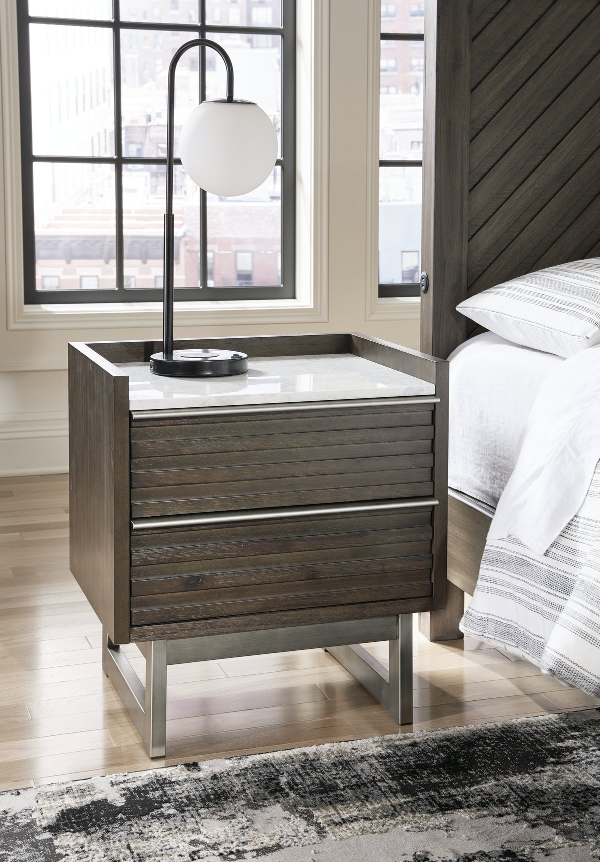 Bay Furniture Gallery - Ashley Furniture - Arkenton Bedroom - Dresser and Mirror / Grayish Brown - B786B1