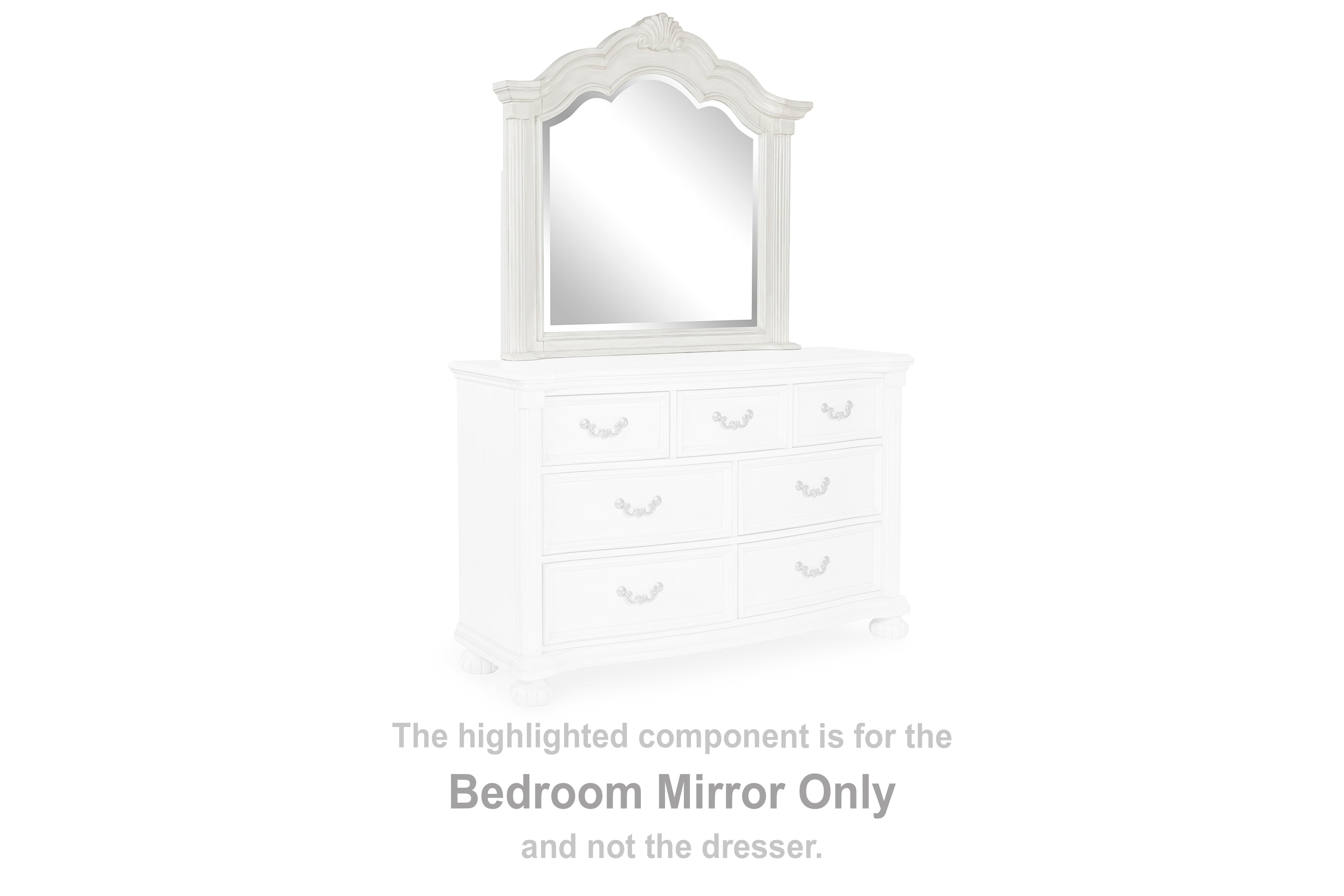 Bay Furniture Gallery - Ashley Furniture - Montelaine Bedroom - Bedroom Mirror / Antique White - B795-36