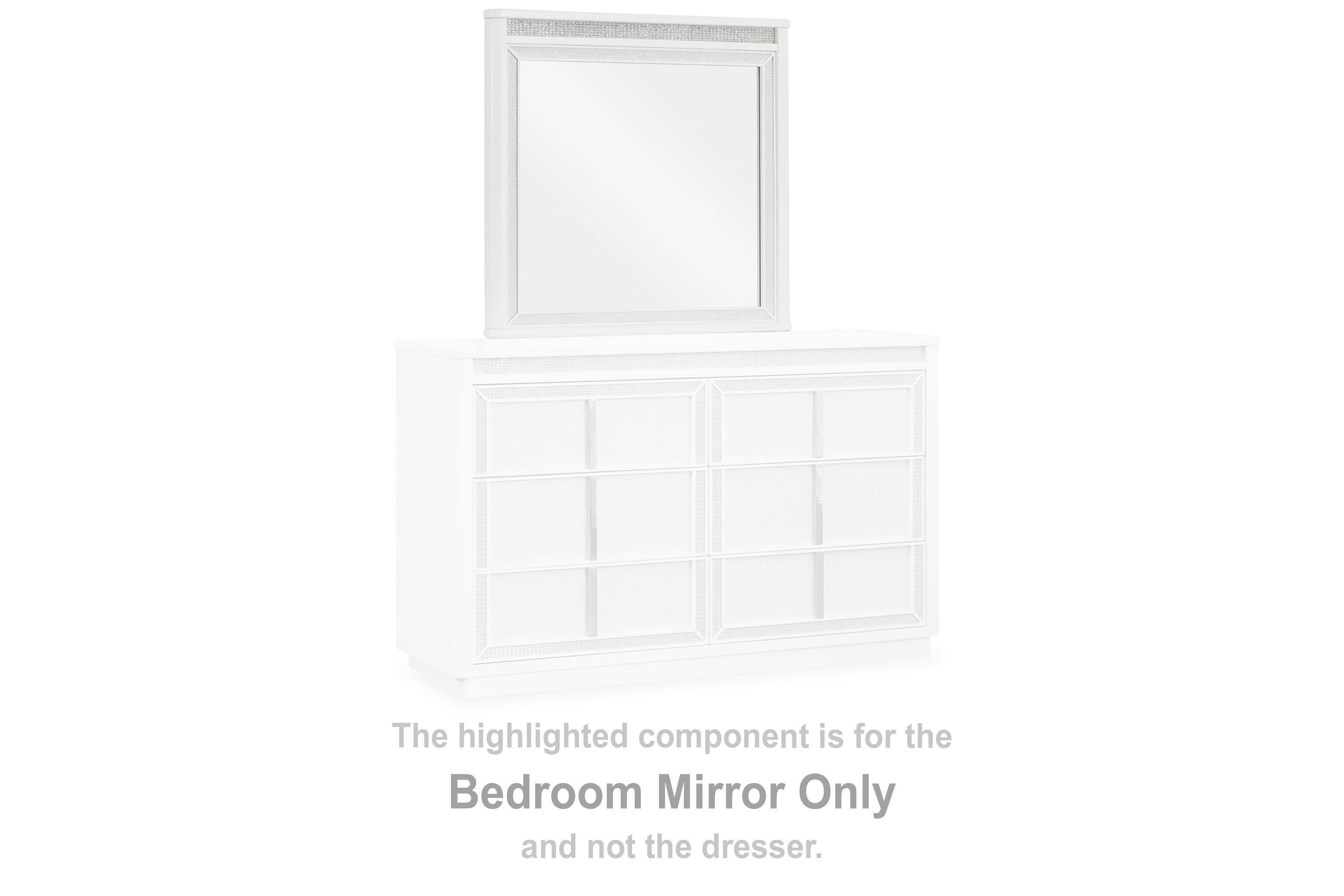 Bay Furniture Gallery - Ashley Furniture - Chalanna Bedroom - Bedroom Mirror / White - B822-36