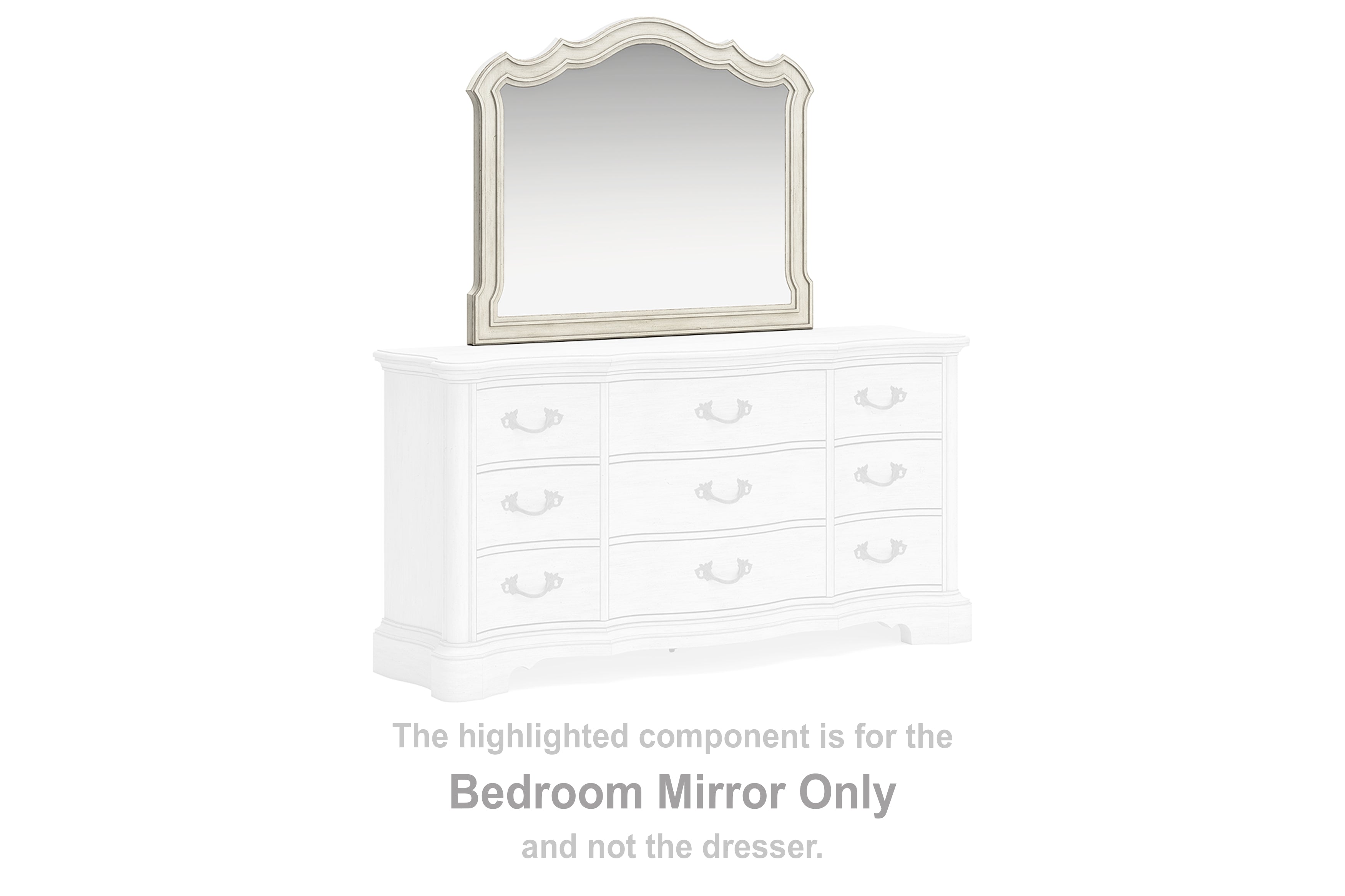 Bay Furniture Gallery - Ashley Furniture - Arlendyne Bedroom - Bedroom Mirror / Antique White - B980-36