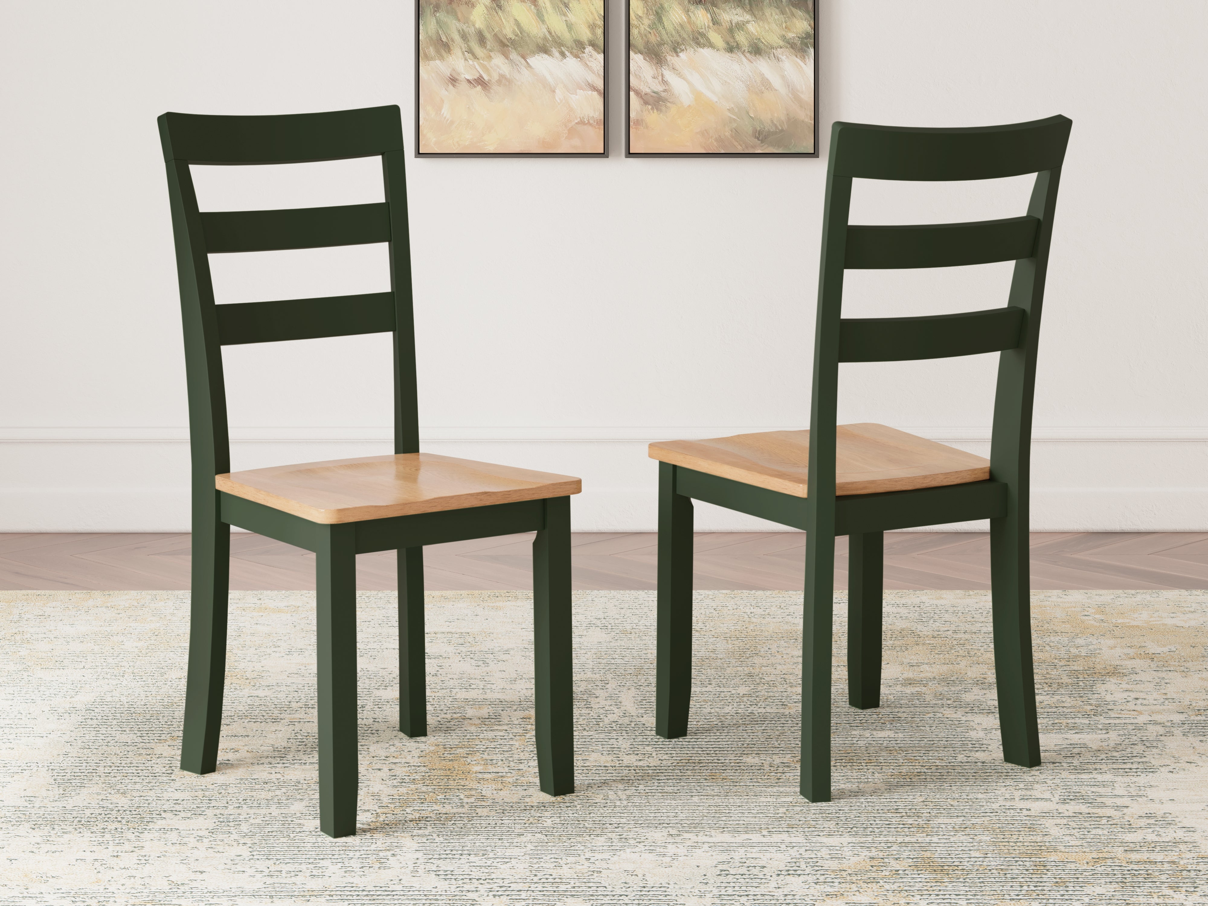 Bay Furniture Gallery - Ashley Furniture - Gesthaven Dining Room - Dining Chair (Set of 2) / Natural/Green - D401-01X2