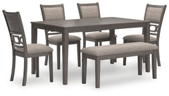 Bay Furniture Gallery - Ashley Furniture - Wrenning Dining Room - Dining Room Table Set (6/CN) / Gray - D425-325
