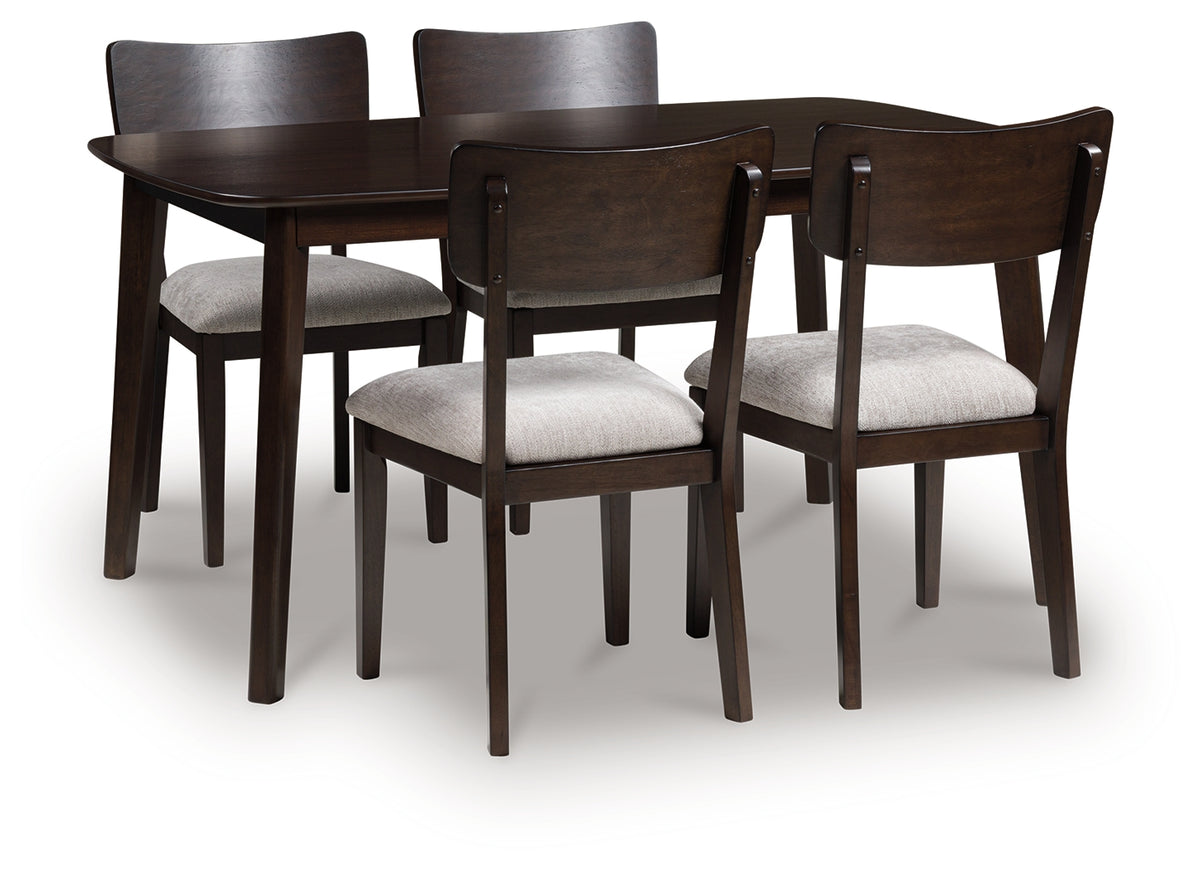 Bay Furniture Gallery - Ashley Furniture - Mallenette Dining Table and 4 Chairs (Set of 5) - Dining Room Table Set (5/CN) / Merlot - PCD607-225