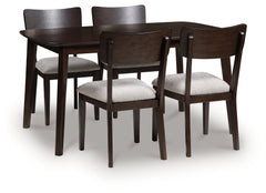 Bay Furniture Gallery - Ashley Furniture - Mallenette Dining Table and 4 Chairs (Set of 5) - Dining Room Table Set (5/CN) / Merlot - PCD607-225