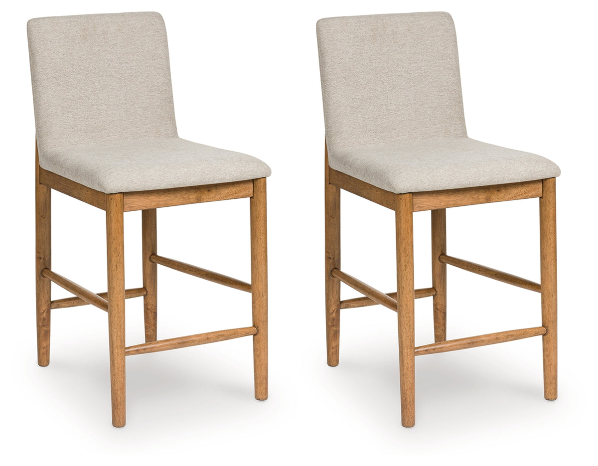 Bay Furniture Gallery - Ashley Furniture - Isanti Dining Room - Counter Height Barstool (Set of 2) / Light Brown - D752-124X2