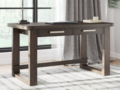 Bay Furniture Gallery - Ashley Furniture - Breckington Office Desk - Home Office Desk / Dark Brown - H556-44