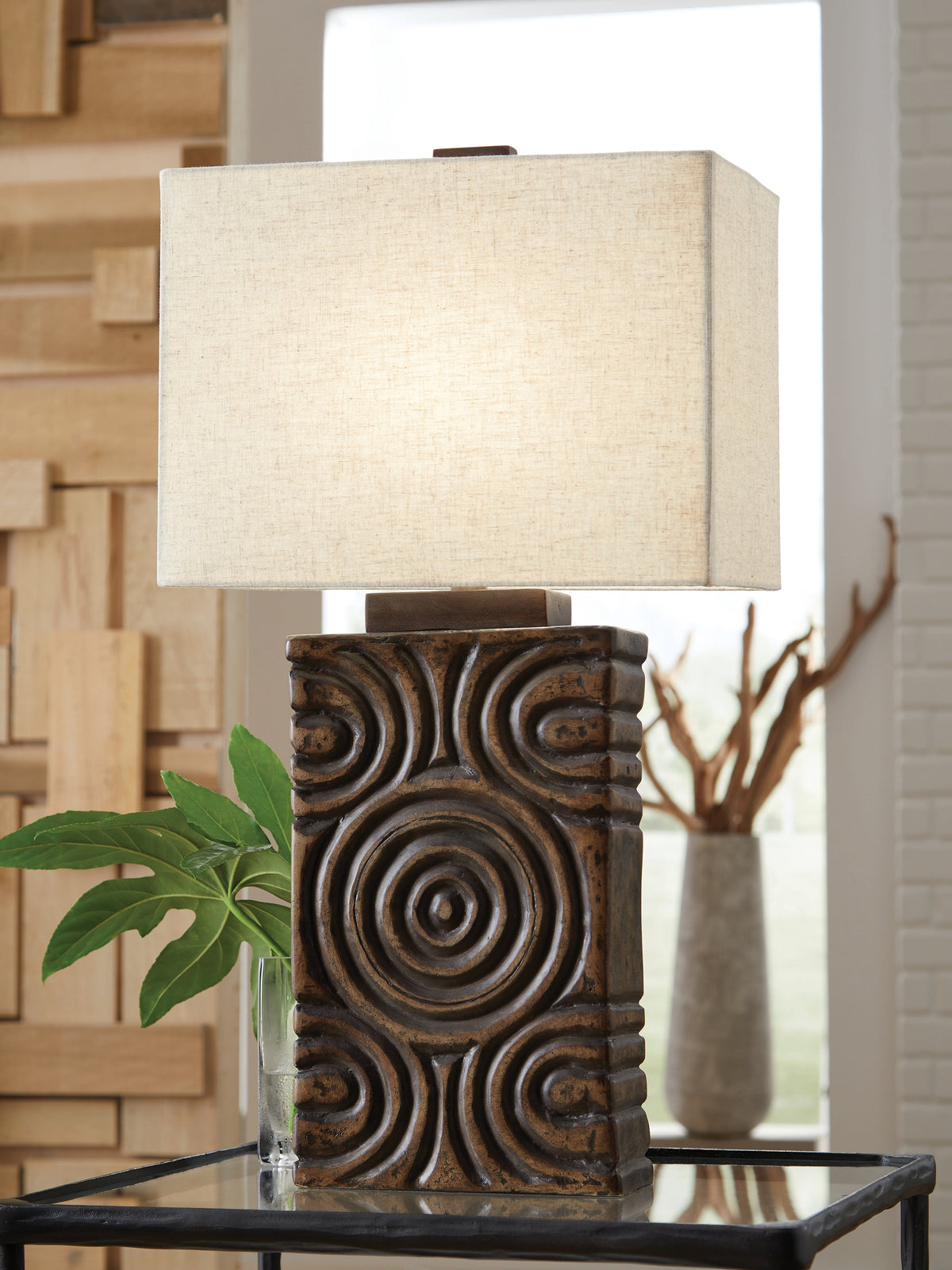 Bay Furniture Gallery - Ashley Furniture - Heathbury Lighting - Paper Table Lamp (1/CN) / Antique Brown - L235964