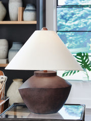 Bay Furniture Gallery - Ashley Furniture - Honsworth Lighting - Poly Table Lamp (1/CN) / Antique Brown - L235994