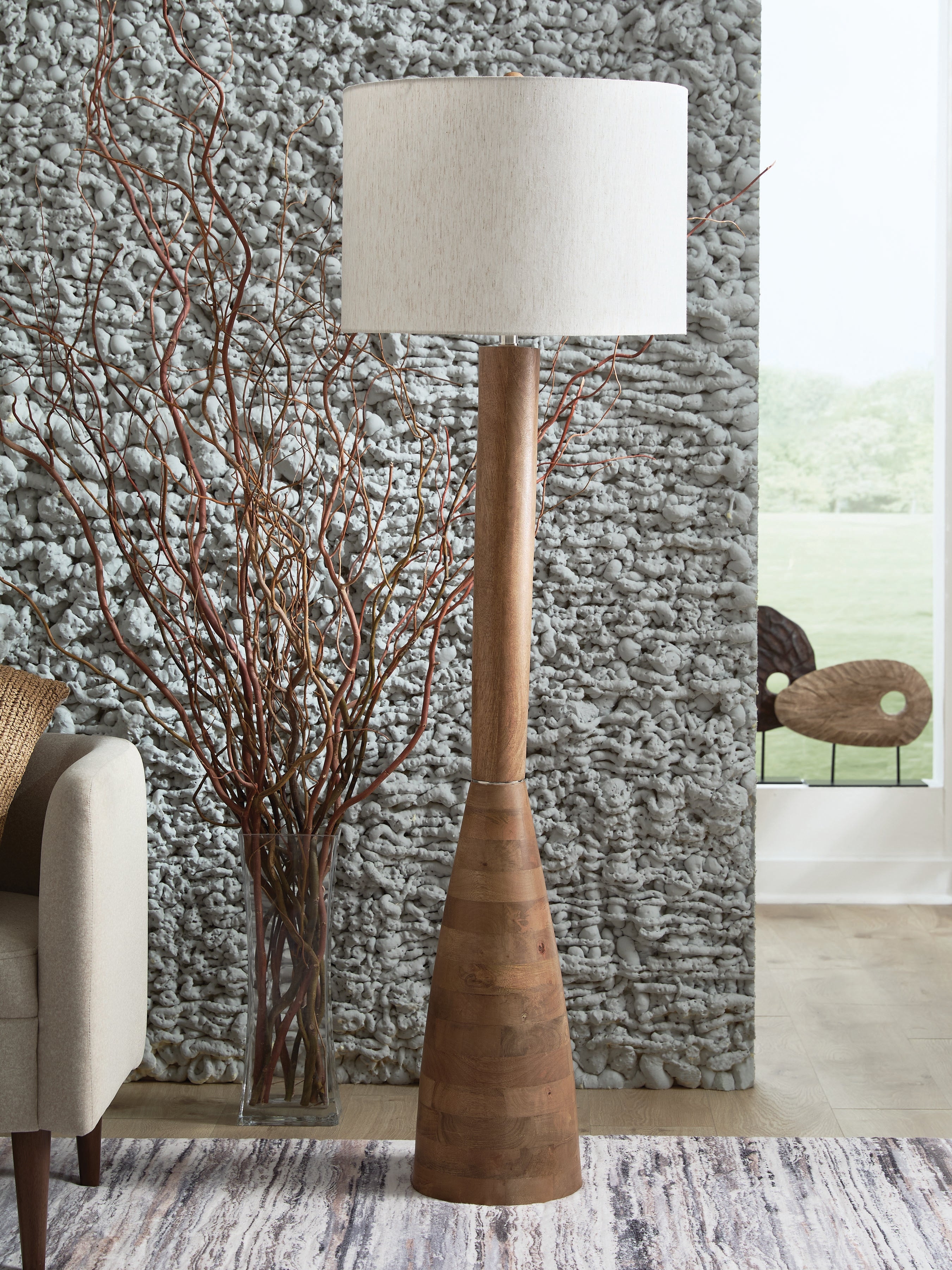 Bay Furniture Gallery - Ashley Furniture - Ailsa Lighting - Wood Floor Lamp (1/CN) / Natural Brown - L329111