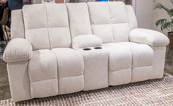 Bay Furniture Gallery - Ashley Furniture - Orlen Living Room - DBL Rec Loveseat w/Console / Winter - 8160294