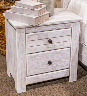 Bay Furniture Gallery - Ashley Furniture - Makidern Bedroom - Two Drawer Night Stand / Whitewash - PCB1171-92