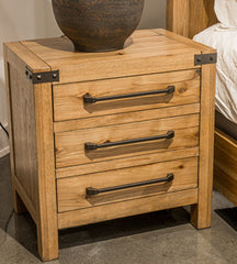 Bay Furniture Gallery - Ashley Furniture - Gramburg Bedroom - Three Drawer Night Stand / Light Brown - PCB858-93