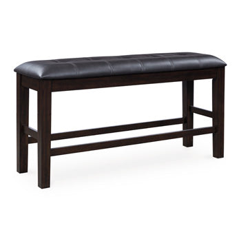 Bay Furniture Gallery - Ashley Furniture - Haddigan Dining Room - DBL Counter UPH Bench (1/CN) / Dark Brown - D596-09