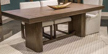 Bay Furniture Gallery - Ashley Furniture - Radkin Dining Room - Rectangular Dining Room Table / Burnished Brown - PCD843-45
