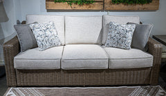 Bay Furniture Gallery - Ashley Furniture - Laguna Heights Outdoor - Sofa with Cushion / Beige - PCP790-838