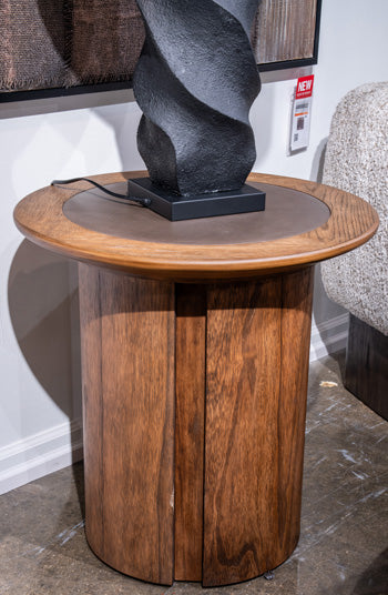 Bay Furniture Gallery - Ashley Furniture - Dontayne End Table - Round End Table - T563-6