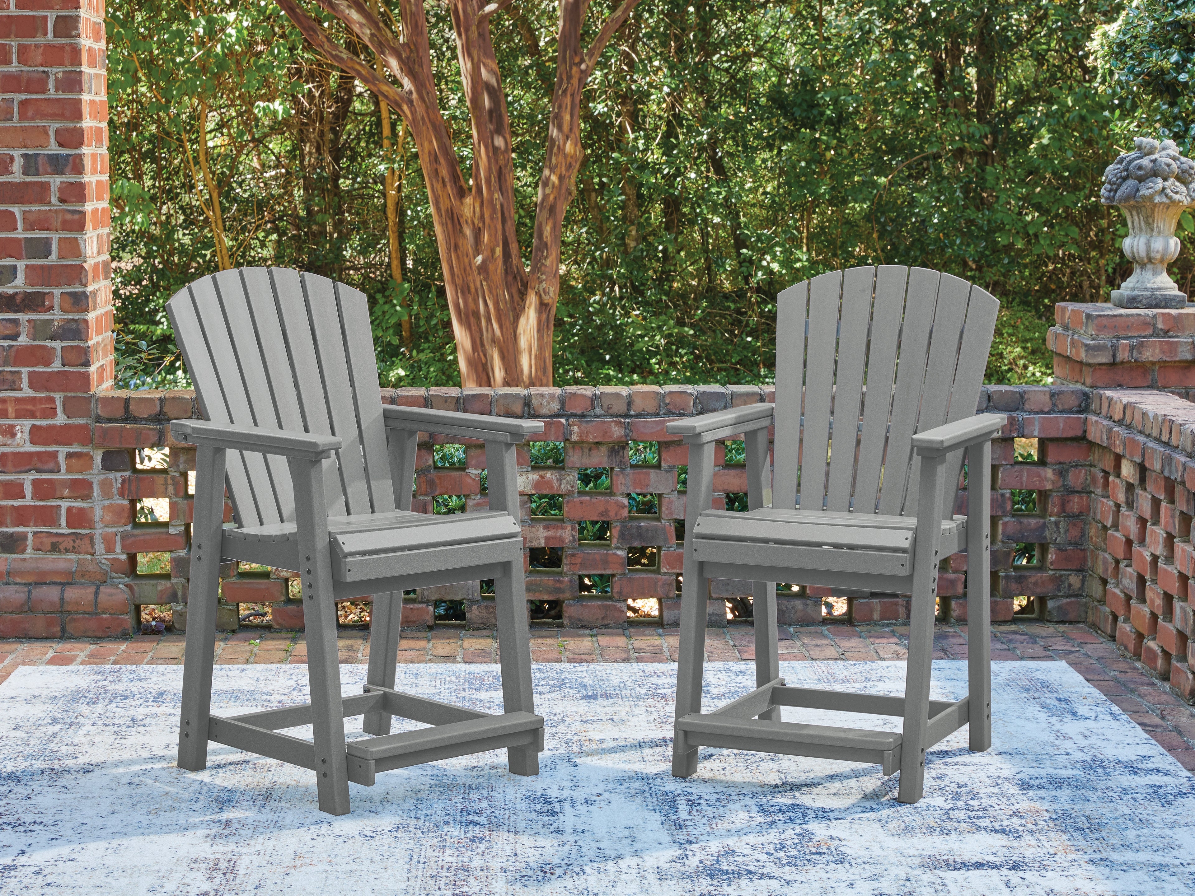 Bay Furniture Gallery - Ashley Furniture - Sanctuary Beach Outdoor - Barstool (Set of 2) / Dark Gray - PCP227-124