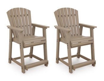 Bay Furniture Gallery - Ashley Furniture - Seacliff Beach Outdoor - Barstool (Set of 2) / Medium Brown - PCP228-124