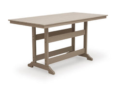 Bay Furniture Gallery - Ashley Furniture - Seacliff Beach Outdoor - RECT COUNTER TABLE W/UMB OPT - PCP228-642