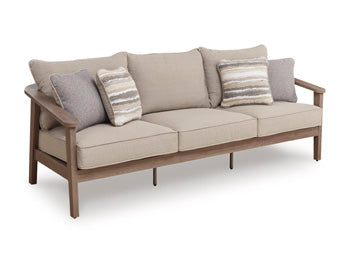Bay Furniture Gallery - Ashley Furniture - Harmony Headlands Outdoor - Sofa with Cushion / Natural/Gray - PCP428-838