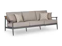 Bay Furniture Gallery - Ashley Furniture - Ocean Beach Outdoor - Sofa with Cushion / Gray - PCP510-838