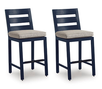 Bay Furniture Gallery - Ashley Furniture - East Beach Outdoor - Barstool (Set of 2) / Navy Blue - PCP587-124