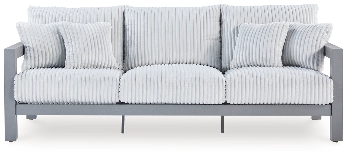 Bay Furniture Gallery - Ashley Furniture - Hurley Park Outdoor - Sofa with Cushion / Gray - PCP695-838