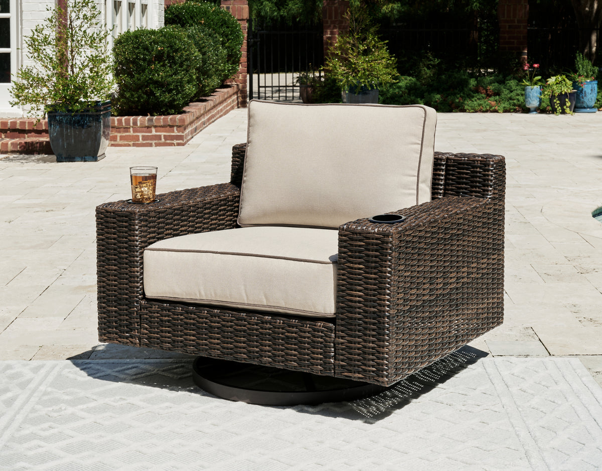 Bay Furniture Gallery - Ashley Furniture - Coastline Bay Outdoor - Sofa with Cushion / Brown - P784-838