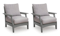 Bay Furniture Gallery - Ashley Furniture - Cove Beach Outdoor - Lounge Chair w/Cushion (Set of 2) / Gray - PCP803-820