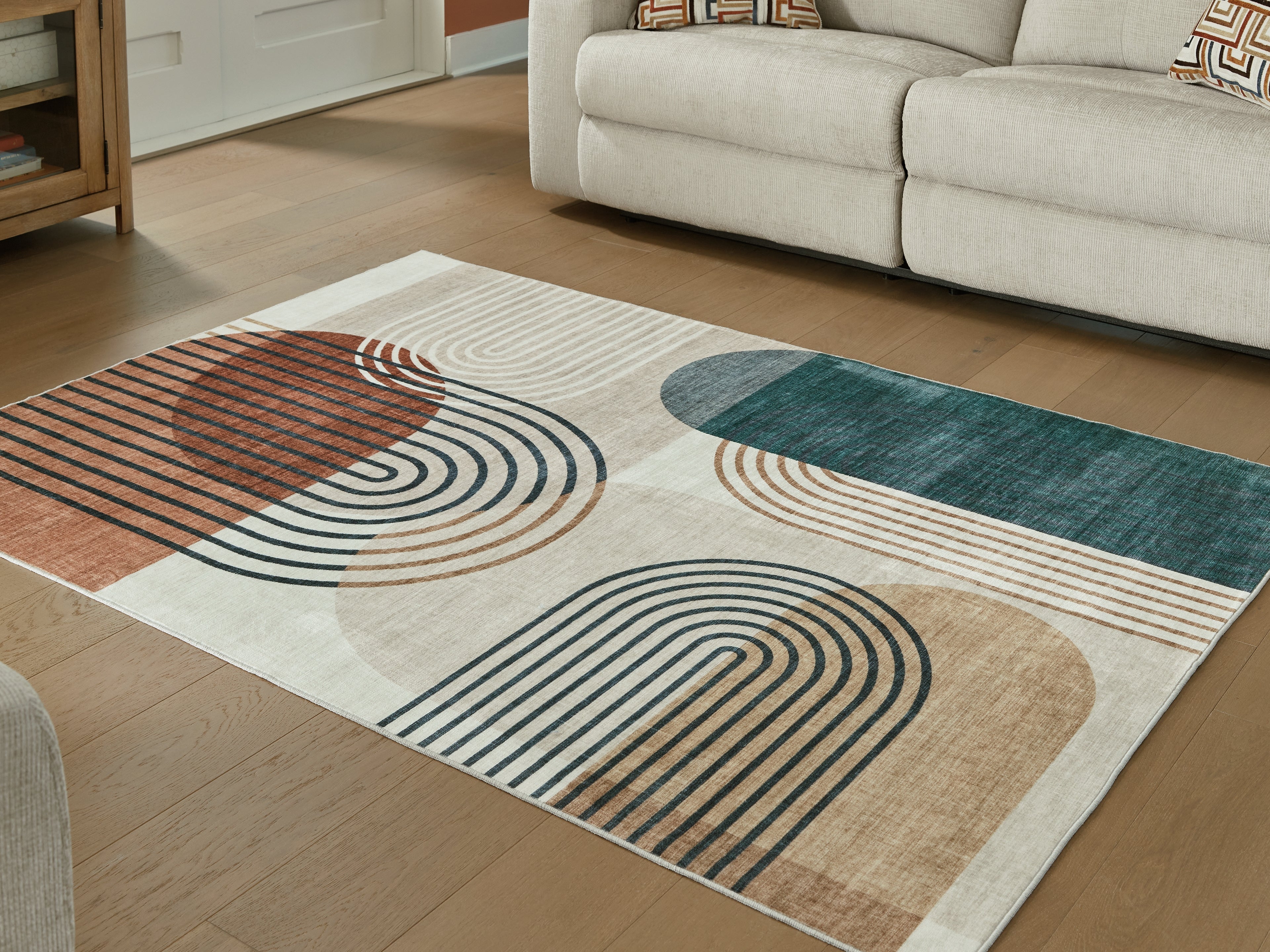 Bay Furniture Gallery - Ashley Furniture - Farrendale Rug - Washable 5' x 7' Area Rug / Multi - R407382