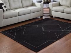 Bay Furniture Gallery - Ashley Furniture - Marav Rug - 5' x 7' Area Rug / Black/White - R407532
