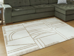 Bay Furniture Gallery - Ashley Furniture - Farongrove Rug - 7'10" x 10' Area Rug / Ivory/Beige - R407671